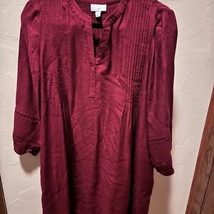 Burgundy Ribbed Dress
